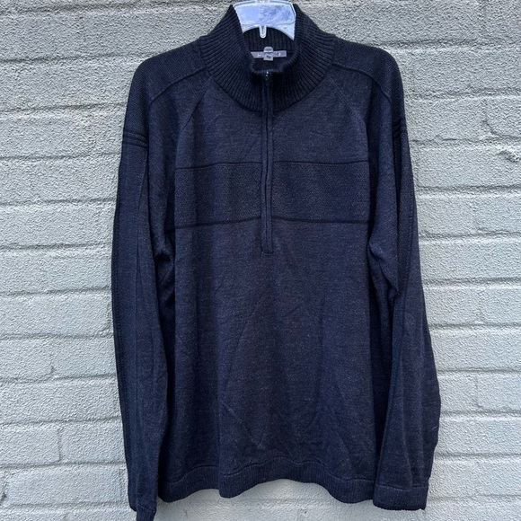 SMARTWOOL Sweater Charcoal Gray Merino Casual Pullover 1/2 Zip Outdoor X-Large - Picture 1 of 8